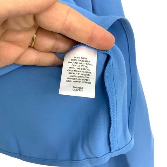 Open Edit Pleated Asymmetric Top Blue Size XS NWOT $59 MSRP - Picture 5 of 8